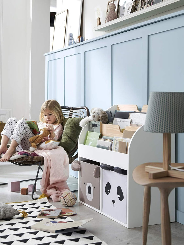 Vertbaudet 2 Stoff-Aufbewahrungsboxen, Kinderzimmer taupe+helgrau ONE SIZE