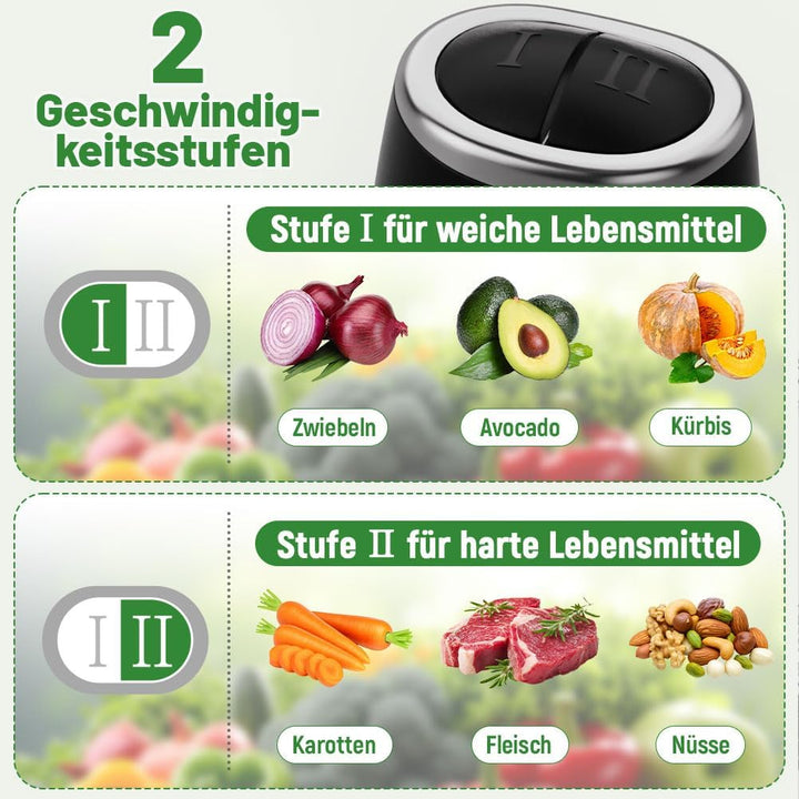 OUSFOT Multizerkleinerer Elektrisch, 2L Zerkleinerer 500W Zerkleinerer Küche Elektrisch Mit Glasscha