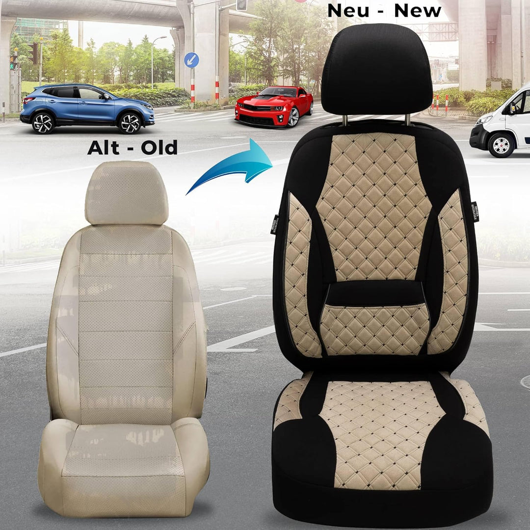 BREMER SITZBEZÜGE Mass Sitzbezüge Schonbezüge für Mercedes GLK X204 TK605 TK605 - Beige / Schwarz GL