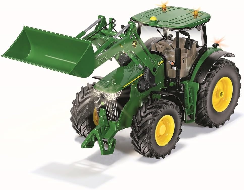 siku 6792, John Deere 7310R Traktor mit Frontlader, Grün, Metall/Kunststoff, 1:32, Ferngesteuert, St