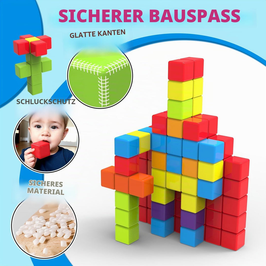 Pairez Toys Magnetische Bausteine, 1,65 Zoll grosse magnetische Stapelwürfel für Kleinkinder, sensor