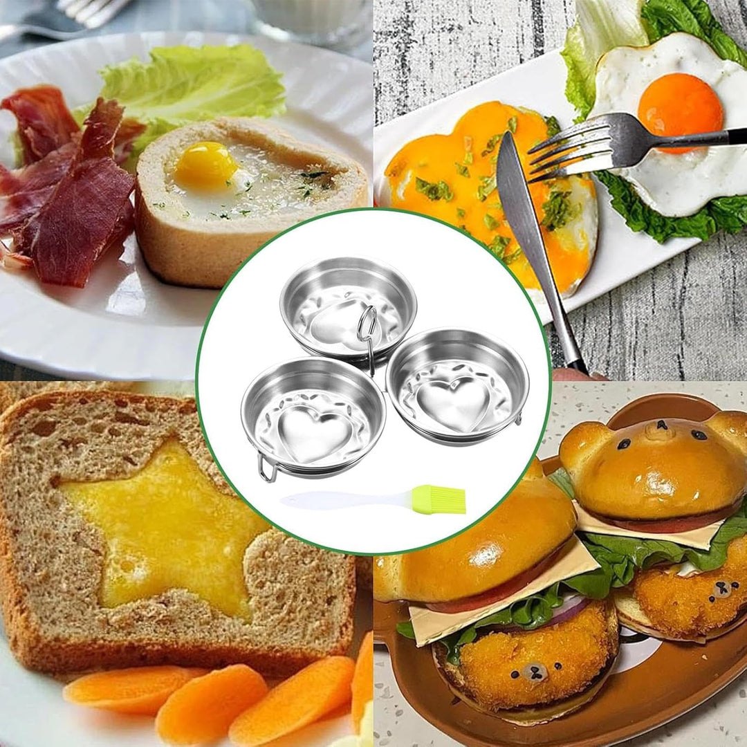Poached Egg Cups, Stainless Steel Egg Poacher Pan, Nonstick Egg Steamer, Egg Steamer with Rack, Egg