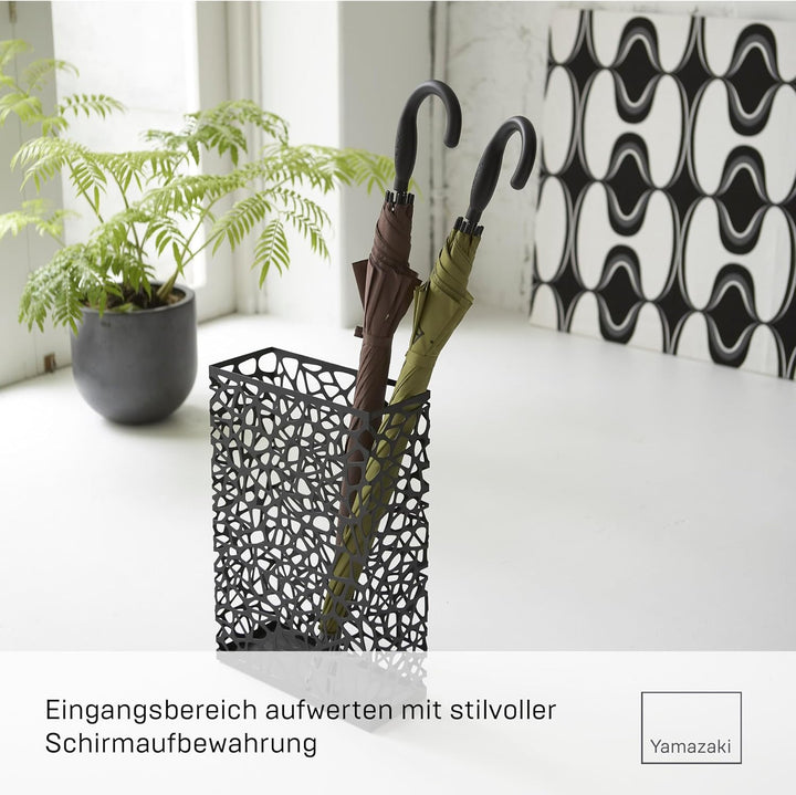 YAMAZAKII Schirmständer, Stahl, Schwarz, L, Schwarz