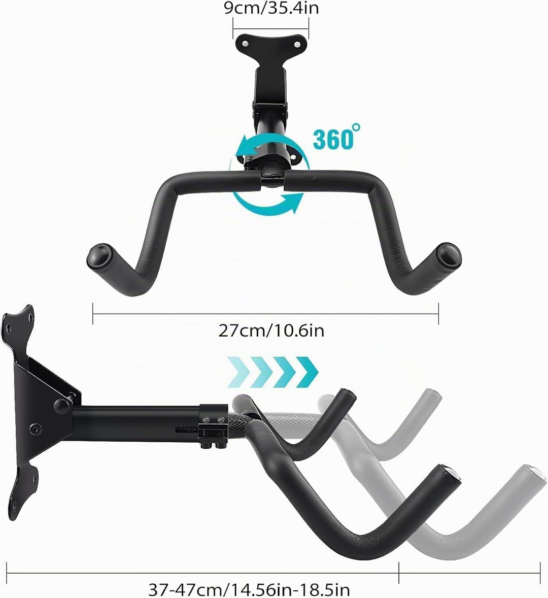 Fahrrad Wandhalterung - Fahrradhalterung Wand - Fahrradhalter - Winkel und Wandabstand einstellbar 3