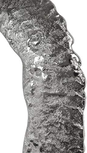 MyFlair 218018 Dekorationsskulptur, Metall, Silber, 31 x 11 x 44 cm, 8 31 x 11 x 44 cm Silber, 31 x