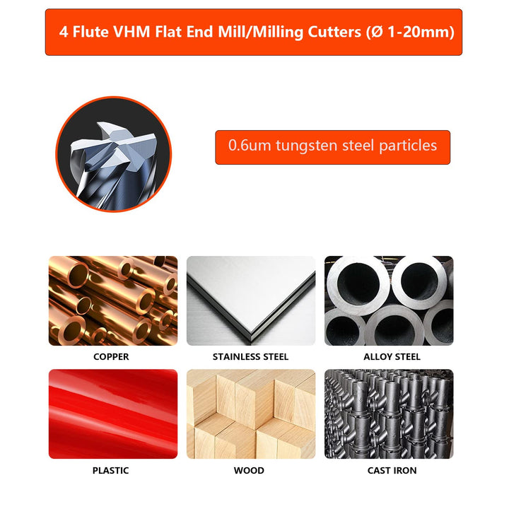 Hartmetall Schaftfräser 8mm, 4 Zähne/Schneiden, AlTiN Schwarz Beschichtung CNC Fräser, VHM Für Metal