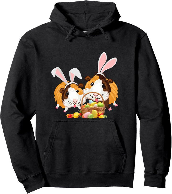 Guinea Pig Lovers - Bunny Ears Eggs Day - Easter Sunday Pullover Hoodie