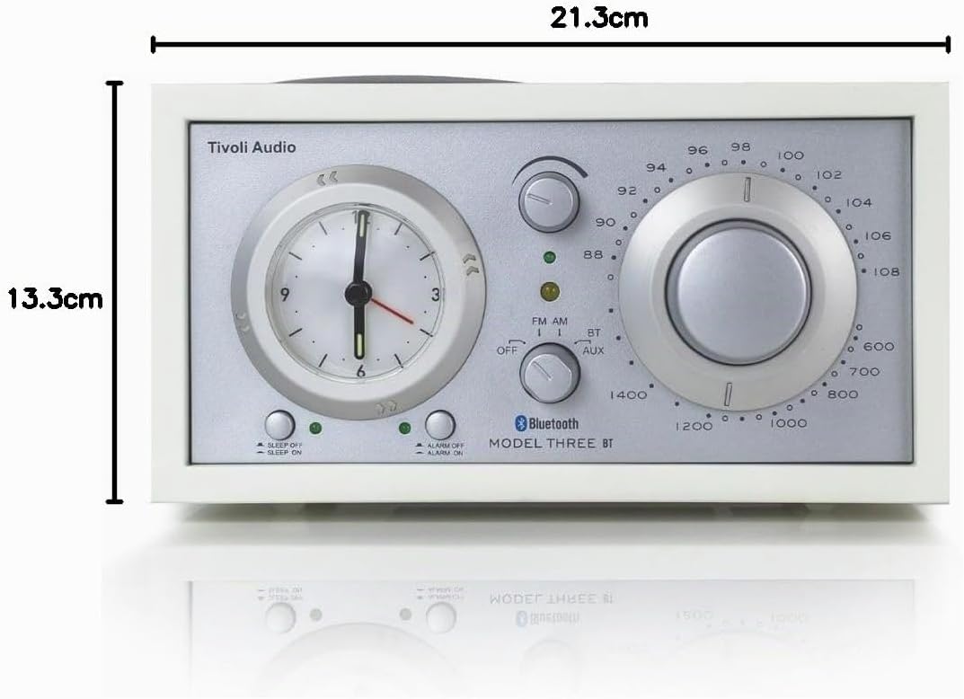 Tivoli Audio Model Three Bluetooth UKW-/MW-Radiowecker (Weiss/Silver) Weiss / Silber, Weiss / Silber