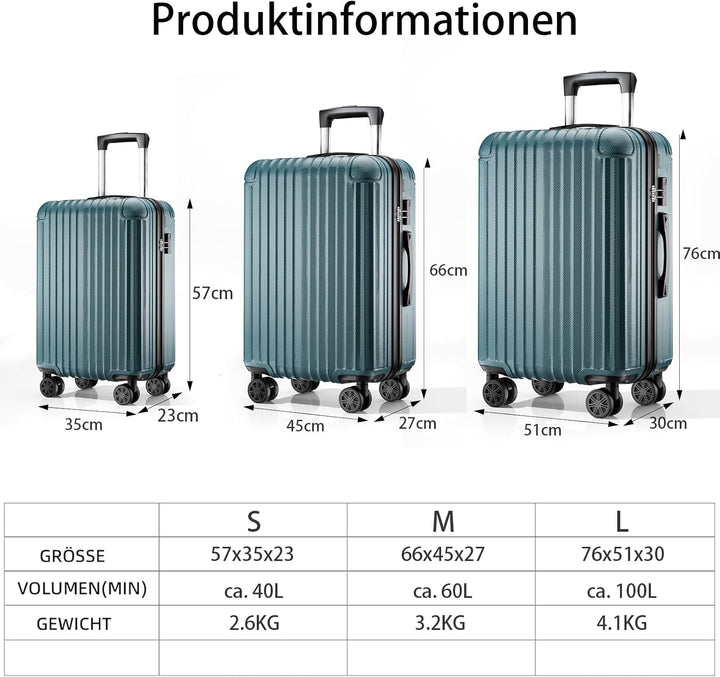Voyager Hartschalen Reisekoffer gross 76x51x30cm, Handgepäck Koffer, Koffer &amp; Trolleys mit 4 Rollen,