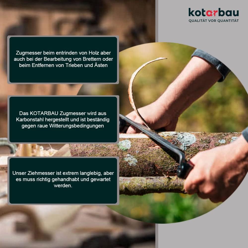 KOTARBAU® Geschmiedetes Zugmesser 460mm Professionelles Wagnermesser für Holz, 460mm