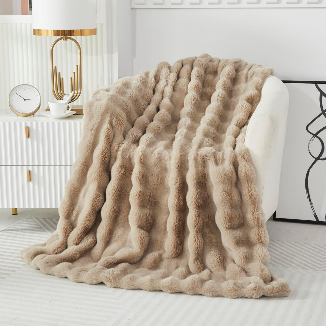 Kuscheldecke Kaninchen Plüsch Flauschige Decke Soft Wohndecke Dick 1000GSM Flanell Decke Couchdecke