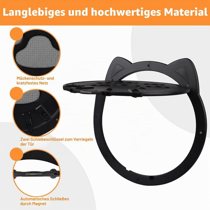 Katzenklappe für Fliegengitter, Katzentür für Fliegengitter, Katzen-tür für FensterKatzenklappe Inne