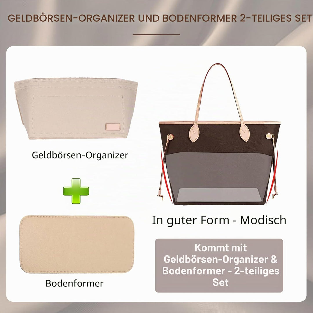 Doxo Geldbörsen-Organizer-Einsatz für Handtaschen und Tragetaschen, Filztasche, passend für Speedy u