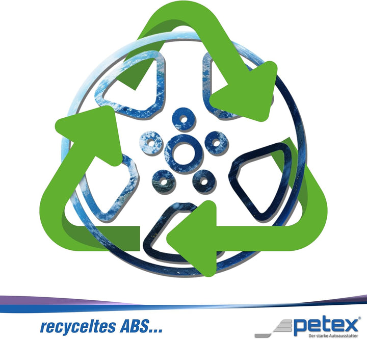 PETEX RB547514 Radzierblendenset Nardo doppelt lackiert ABS, Silber, Grösse 14 Zoll