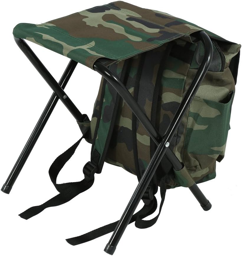 VGEBY Angelrucksack Stuhl, Tragbar Rucksack mit Stuhl Fischerstuhl Angeln Klappbarer Hocker Sitz mit