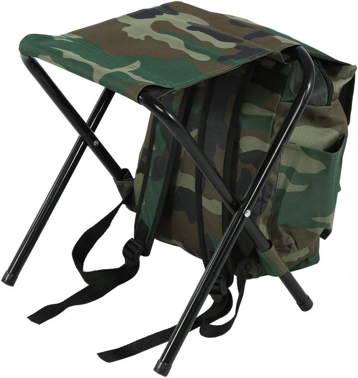 VGEBY Angelrucksack Stuhl, Tragbar Rucksack mit Stuhl Fischerstuhl Angeln Klappbarer Hocker Sitz mit