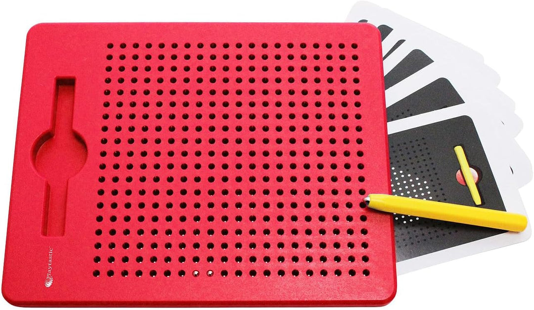 Magnetspielzeug: 2er-Set magnetische Reise-Zeichentafeln, Stift & Vorlagen, rot (Tafel)