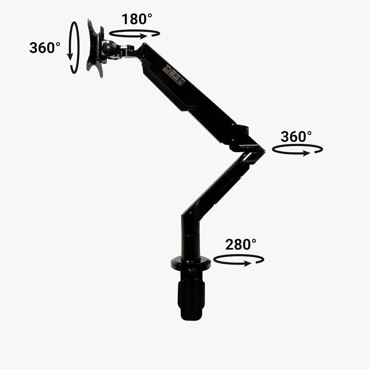 DESQ® Monitorarm mit Gasdruckfeder 1720.09 – Länge 62 cm, 17/36 Zoll Bildschirmen 3-12 Kg, Monitordr