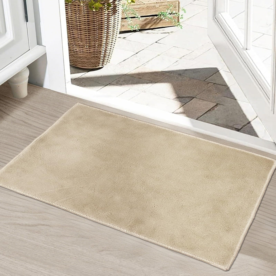 Fussmatte Beige 80x120 – Waschbare Türmatte Innen rutschfest mit TPE – Grosse Sauberlaufmatte Hausti