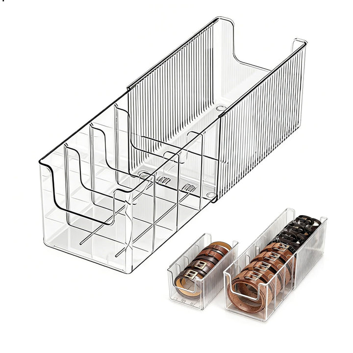 Gürtel Organizer Acryl Gürtel Aufbewahrung, Ausziehbarer Gürtelhalter Kleiderschrank, 7 Fächer Gürte