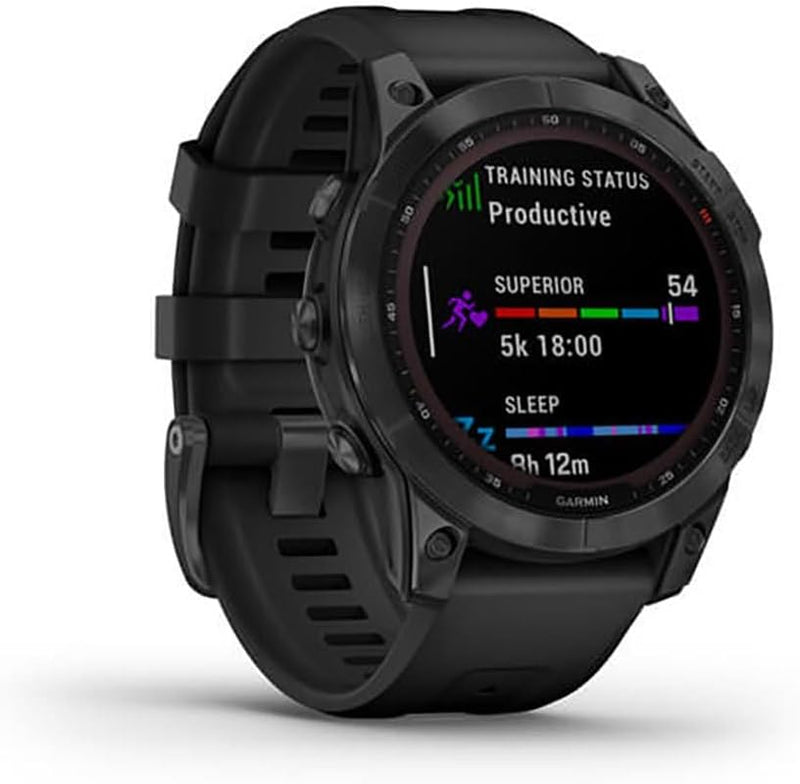 Garmin fenix 7 – GPS-Multisport-Smartwatch mit Farbdisplay und Touch-/Tastenbedienung, TOPO-Karten,