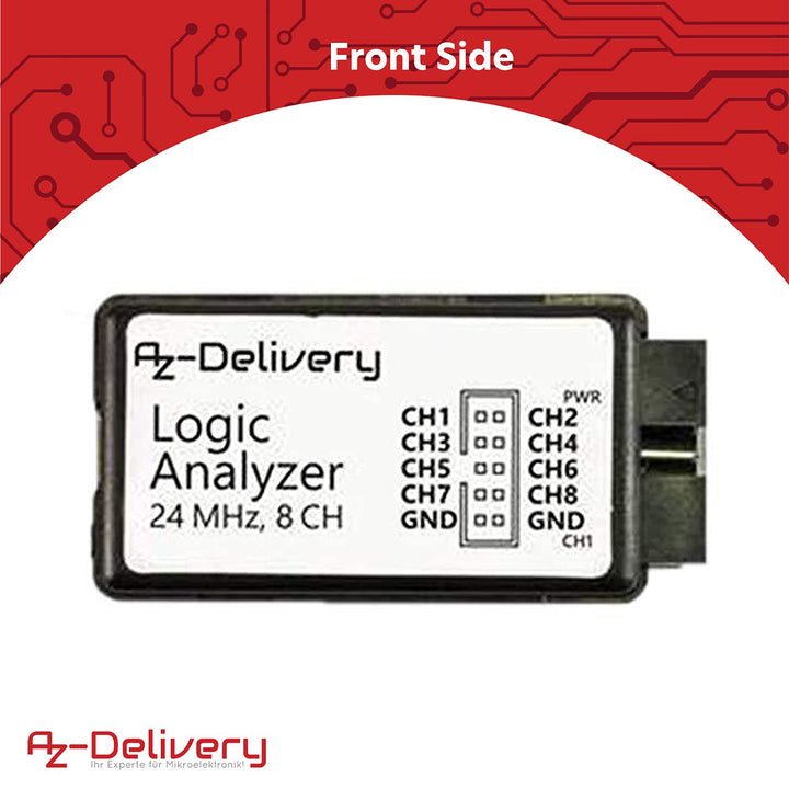 AZDelivery 3 x Logic Analyzer 8 CH, 24MHz mit USB-Kabel, kompatibel mit Arduino inklusive eBook!, 3
