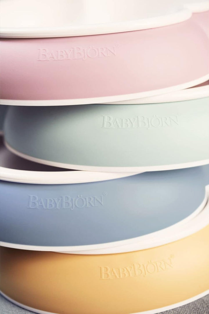BABYBJÖRN Kinderteller, Löffel und Gabel, 2 Sets, Blassrosa, Rosa