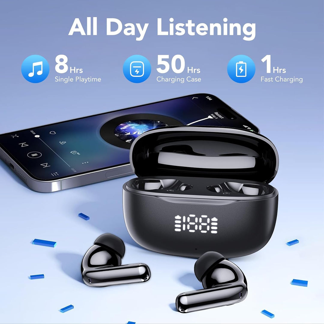Bluetooth Kopfhörer, Kopfhörer Kabellos Bluetooth 5.3, In Ear Kopfhörer mit 4Mic ENC Anruf Noise Can