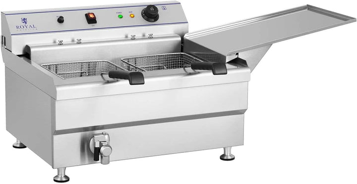 Royal Catering RCBG 30-2-B STH Fettbackgerät Fritteuse Friteuse Gastronomie (24 Liter, 9000 W, 400 V