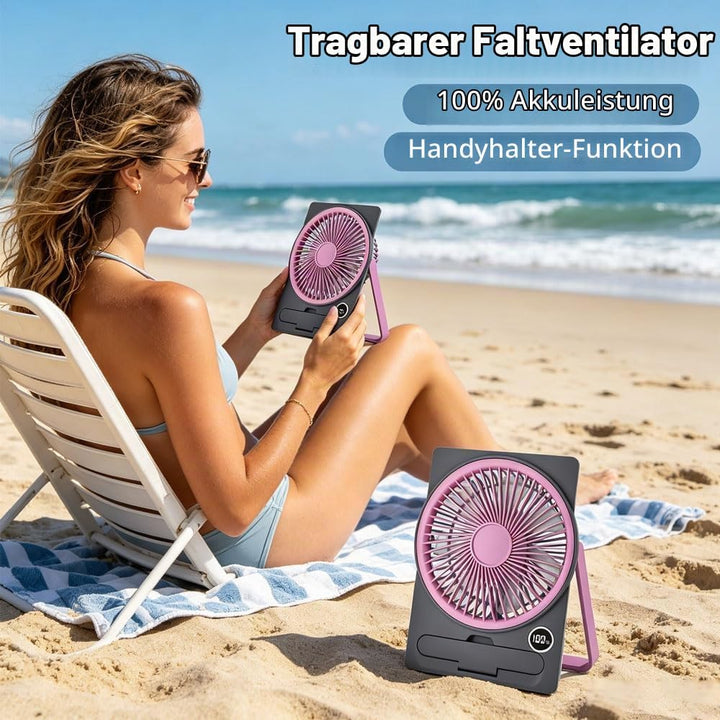 Tischventilator Klein, Mini Ventilator, USB Ventilator, Tischventilator Sehr Leise, 5 Geschwindigkei