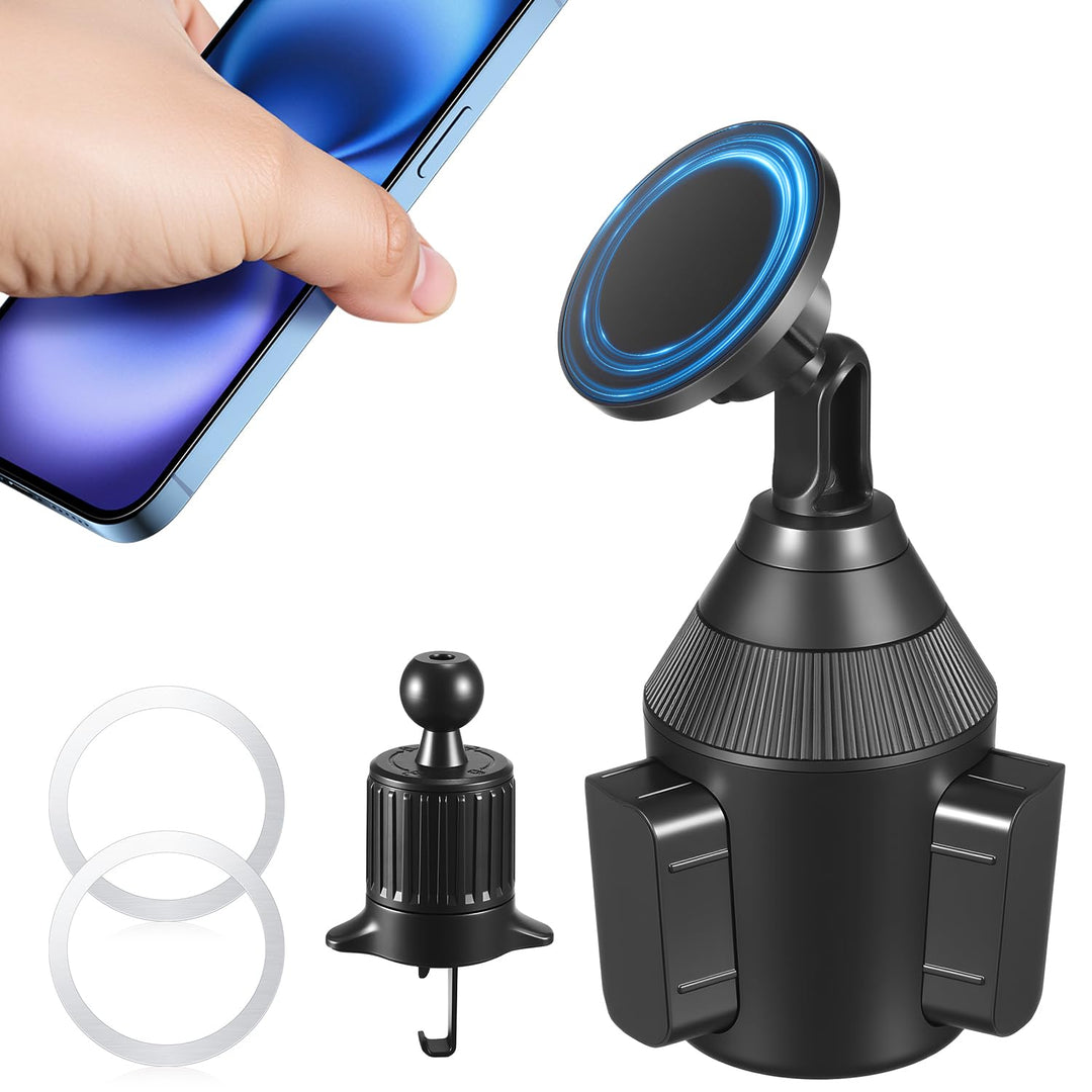 PAIRIER 2-in-1 Magnetische Handyhalterung Auto, KFZ Handy Halterung für Getränkehalter & Lüftung Hal