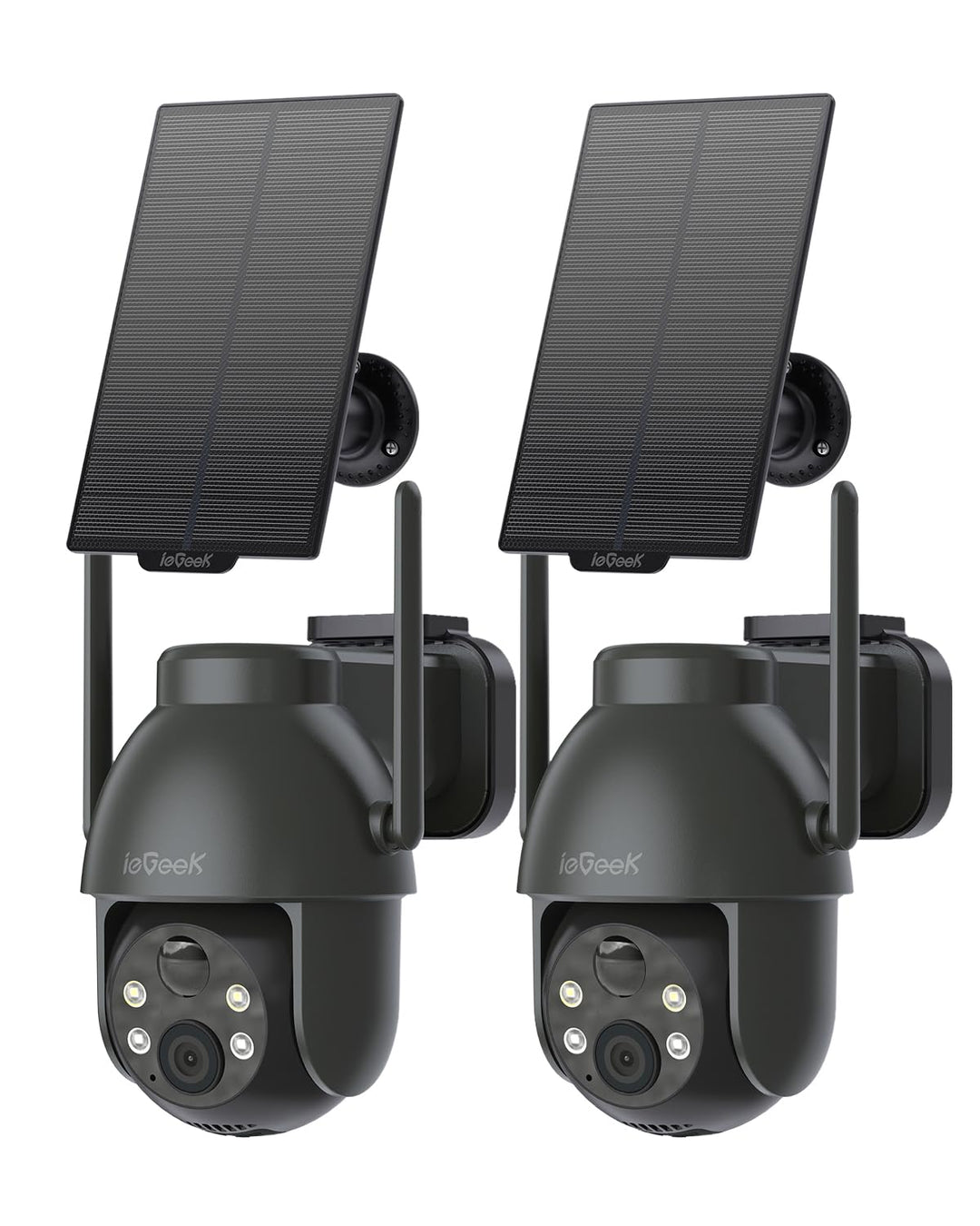 ieGeek 2K 3MP HD Überwachungskamera Aussen Solar, 360° PTZ Überwachungskamera Aussen Akku, 2.4GHz WL