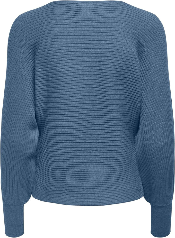 ONLY Women's Onladaline Life L/S Short Pullo KNT Noos Pullover Sweater XS Coronet Blue/Detail:w. Mel