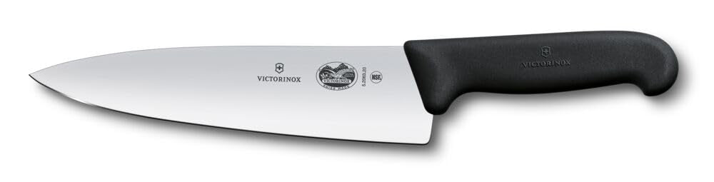 Victorinox Fibrox Kochmesser, Breites Universalmesser für Fleisch, Fisch, Gemüse und Kräuter, 20 cm,