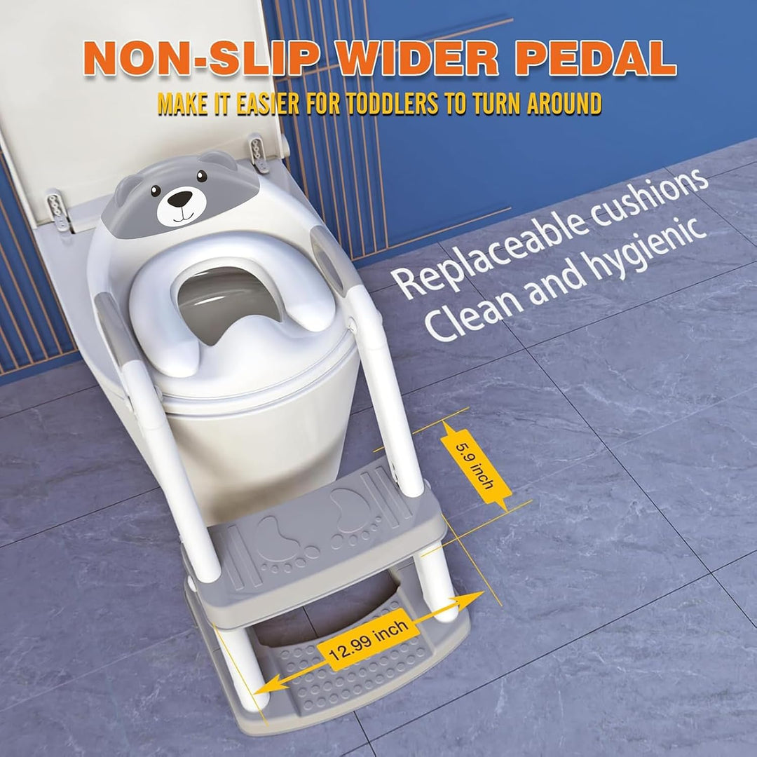 Toilettensitz Kinder mit Treppe, Upgraded WC Aufsatz für Kinder für Jungen und Mädchen, 2-in-1 Toile