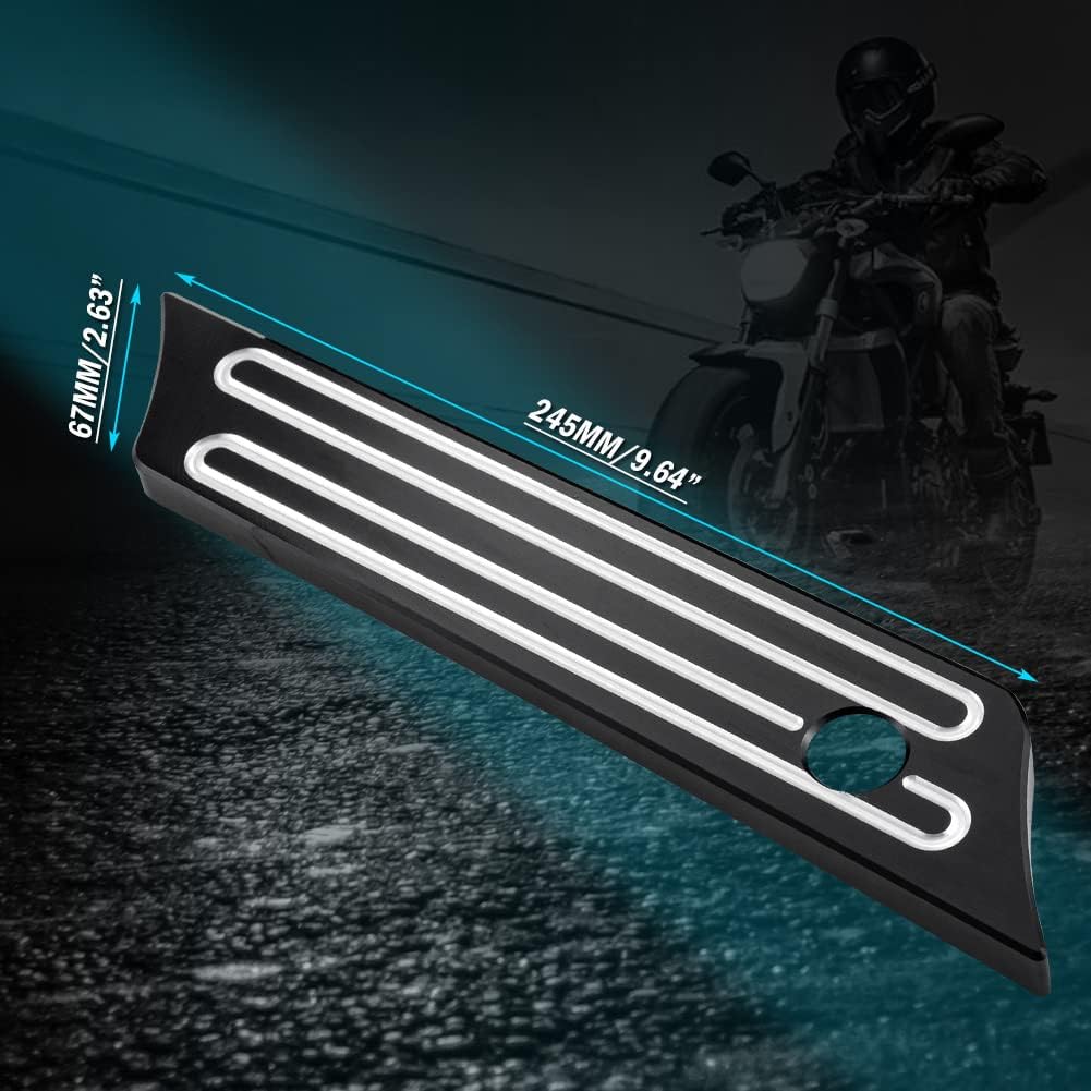 KATUR Motorrad Satteltaschenverschlüsse Abdeckung Schwarz Chrom Tiefer Kantenschliff CNC Hard Billet