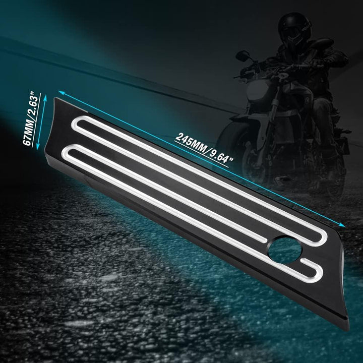 KATUR Motorrad Satteltaschenverschlüsse Abdeckung Schwarz Chrom Tiefer Kantenschliff CNC Hard Billet