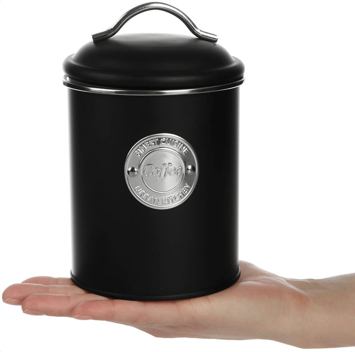 com-four® 3x Kaffeedose - Dekorative Vorratsdosen in 3 Designs - Aufbewahrungsbehälter mit Deckel fü