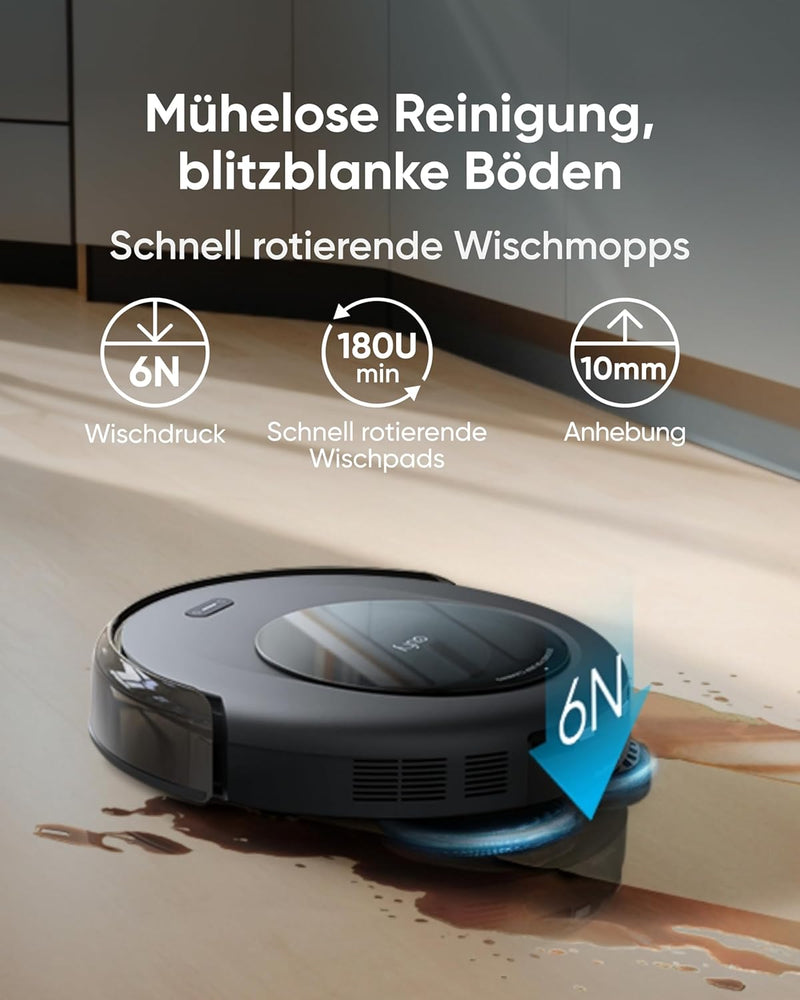 eufy Saugroboter Omni C20 mit All-in-One-Station, Auto-Entleerung, Auto-Wasch- und Trocknungsfunktio