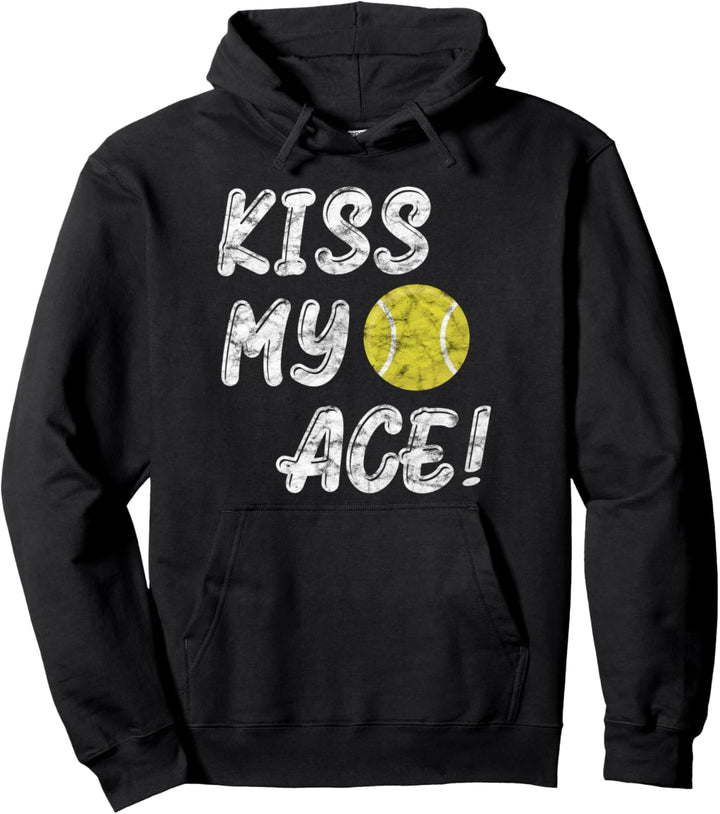 Lustiges Tennis Kiss My Ace Tennisspieler Vintage Geschenk Pullover Hoodie