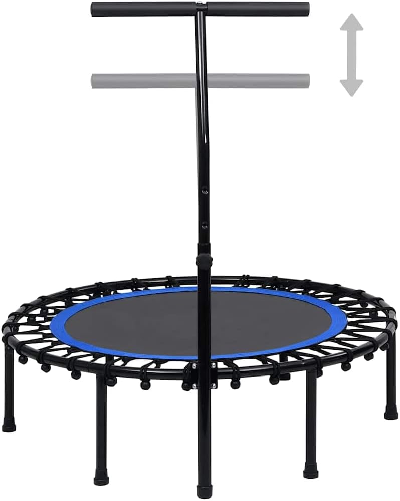 vidaXL Fitness Trampolin mit Griff 30 Bungee-Kabel T-Bar-Griff Sport Jumping Minitrampolin Training