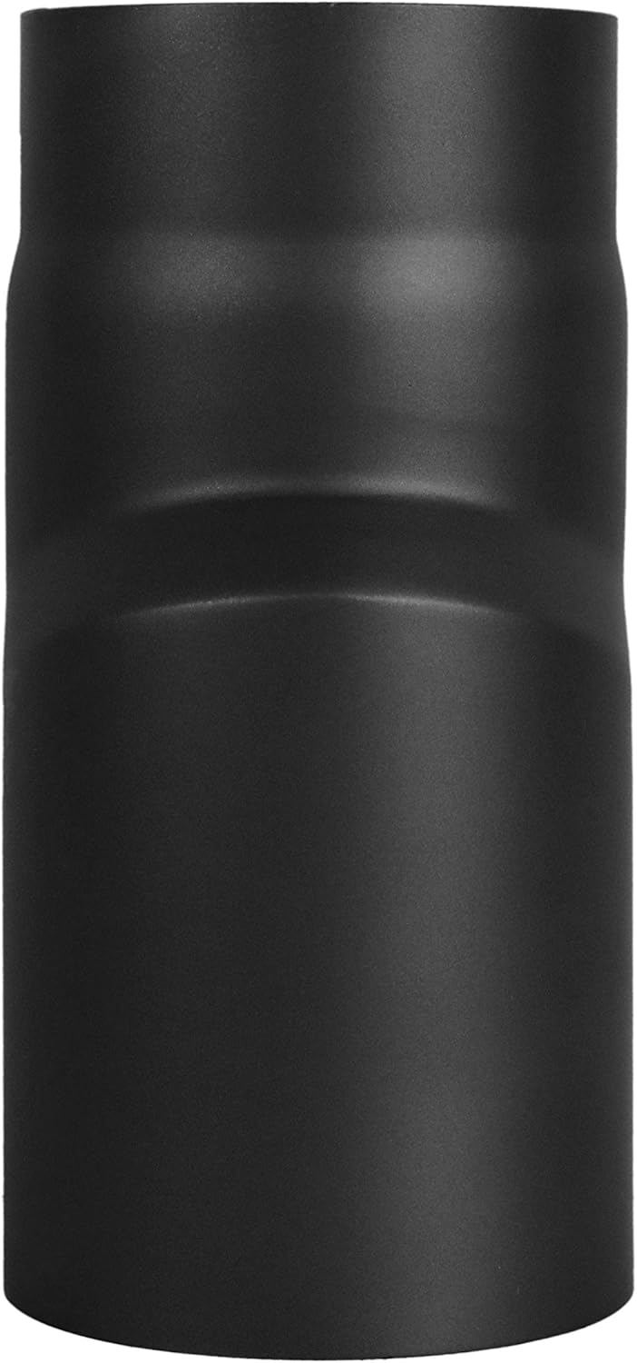 LANZZAS Ofenrohr Versatzbogen 20 mm, im Durchmesser, DN Ø 150 mm, Farbe: schwarz-metallic - weitere
