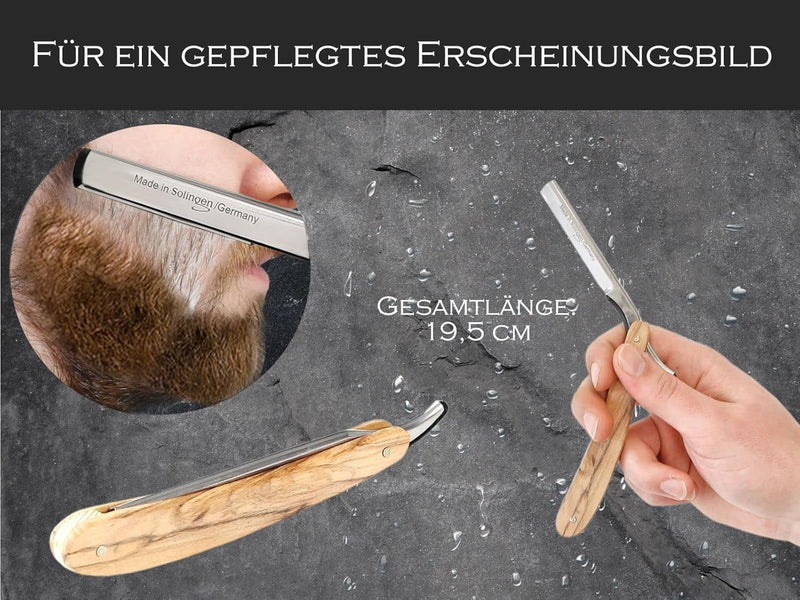 Rasiermesser mit Wechselklingen aus Solingen Bartmesser Made in Germany Rasier-Set für Herren mit Kl