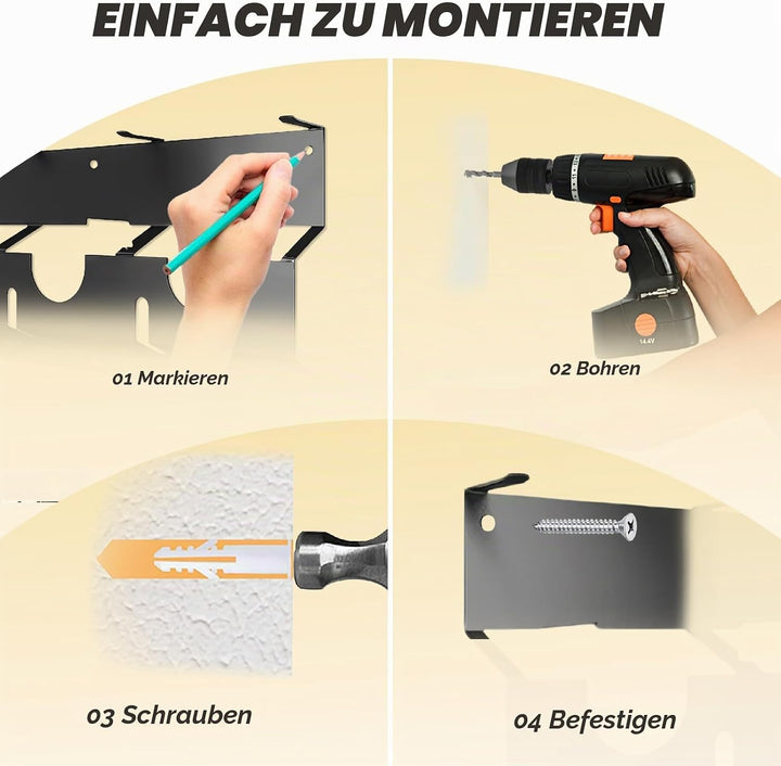 2-in-1 Winkelschleifer Halterung,Tragfähigkeit 66LB,3 Fächern,Winkelschleifer Halter Wandhalterung f
