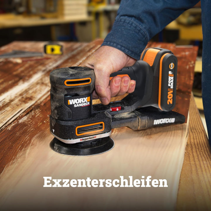 WORX 18V(20V MAX) Akku Multischleifer 5-in-1 Schleifmaschine Schlichtschleifer Schwingschleifer Deta