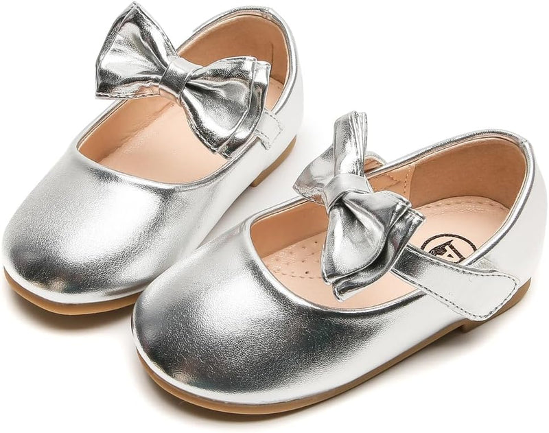 DADAWEN Mädchen Mary Jane Schuhe Festliche Kleidschuhe Prinzessin Ballerinas 21 EU Silber, 21 EU Sil