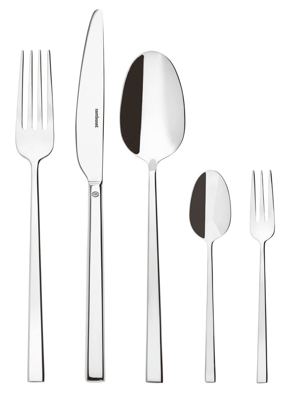 Sambonet Rock 52562-G6 - Edelstahlgeschirrset 18/10, für 12 Personen, 30-teilig: 6 Gabeln, 6 Löffel,