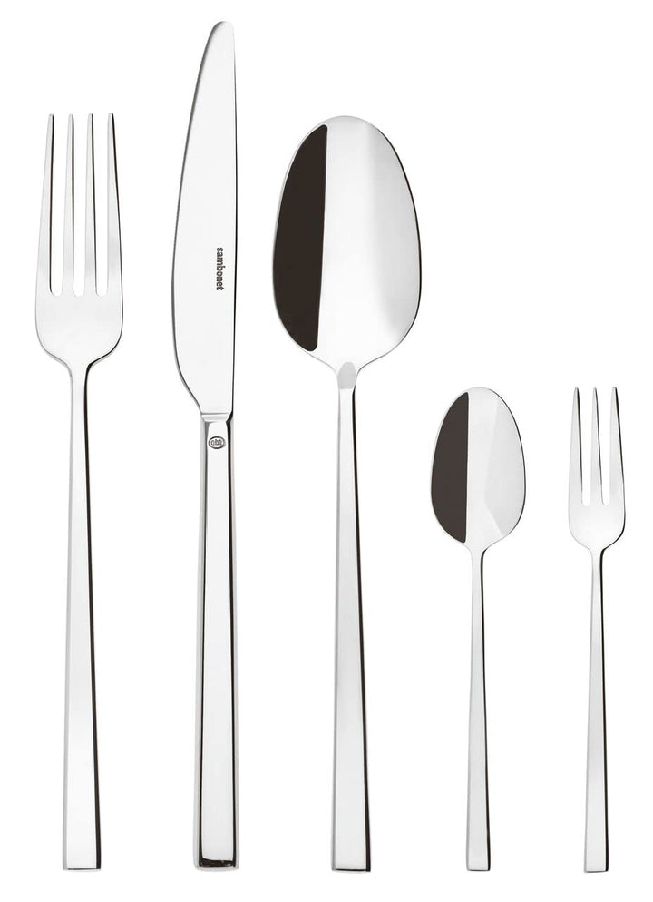 Sambonet Rock 52562-G6 - Edelstahlgeschirrset 18/10, für 12 Personen, 30-teilig: 6 Gabeln, 6 Löffel,