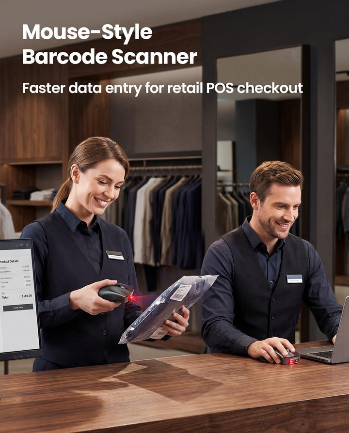 Eyoyo Wireless Mouse Barcode Scanner: 2-in-1 Bluetooth QR-Code-Scanner und Maus-Kombination mit 1200