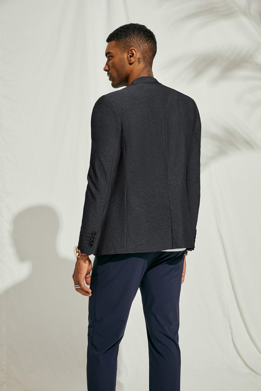 PaulJones Sakko Herren Sportlich mit Reverskragen Anzugjacken 2 Knöpfe Regular Fit L Schwarz, L Schw